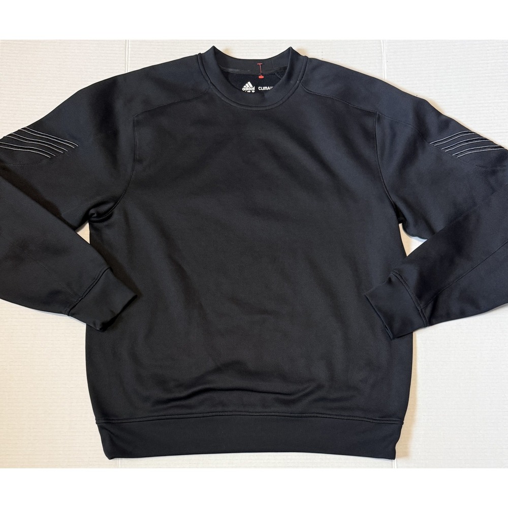 ADIDAS Climawarm - Men's Black Crewneck Sweatshirt Fleece Pullover - Size‎ Large